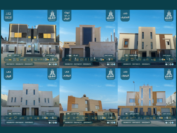 أفضل العروض العقارية مؤسسة شموع الشمال العقارية الفلل والشقق في تبوك العروض العقارية شقق للبيع في تبوك فلل للبيع شقة تمليك في تبوك