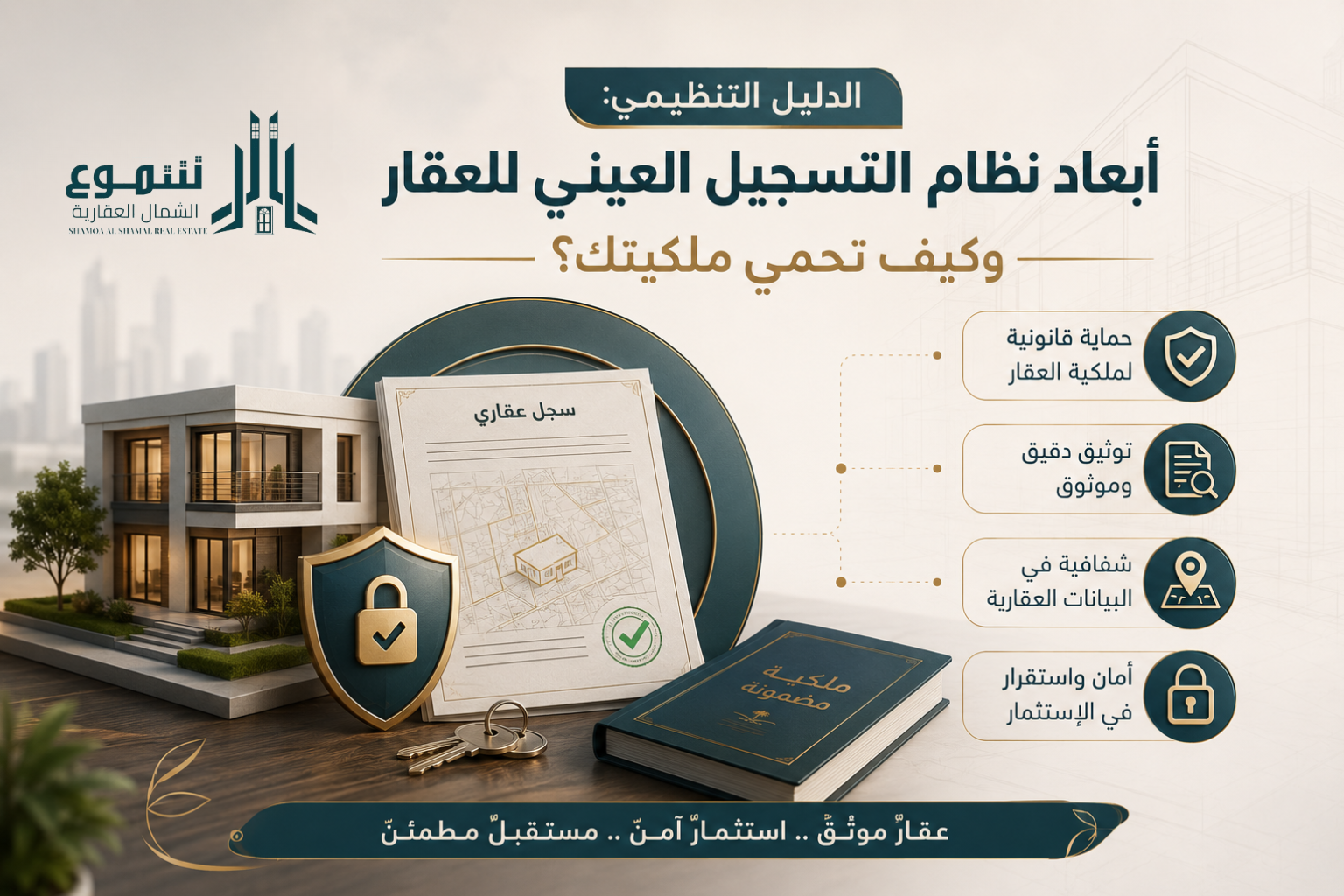 الدليل التنظيمي: أبعاد نظام التسجيل العيني للعقار وكيف تحمي ملكيتك؟ 2 أبعاد نظام التسجيل العيني للعقار وكيف تحمي ملكيتك؟
